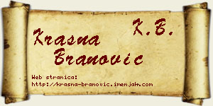 Krasna Branović vizit kartica
